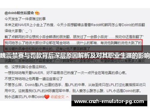 魏震禁赛与罚款背后深层原因解析及对其职业生涯的影响